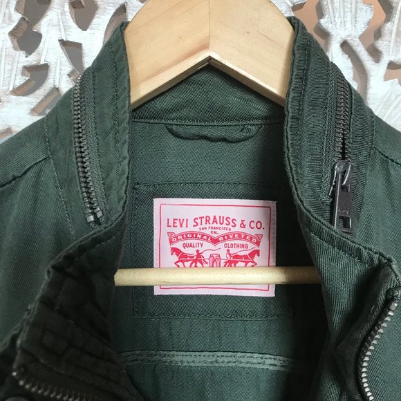 NWT Levi's Army Green Zip-Up Military Jacket Small - Picture 10 of 15